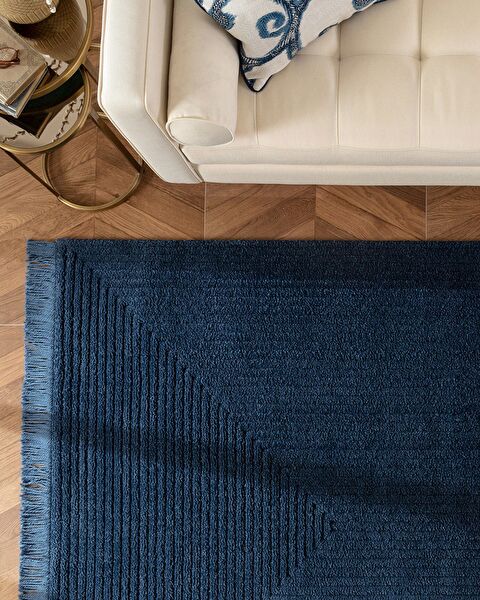 Diane Fringed Carpet - Navy Blue - 80x300 cm - 2