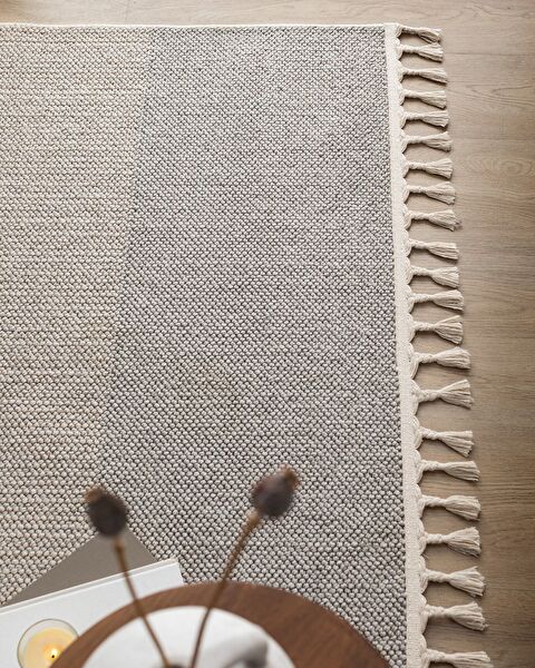 Andray Fringed Carpet - Gray - 155x225 cm - 1