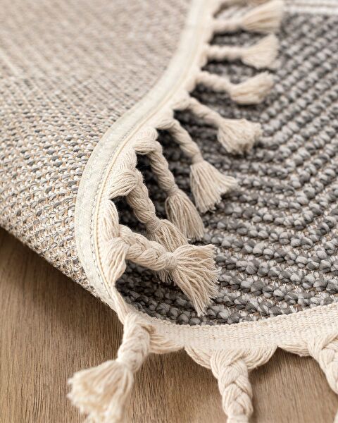 Grelot Fringed Carpet - Gray - 155x225 cm - 7