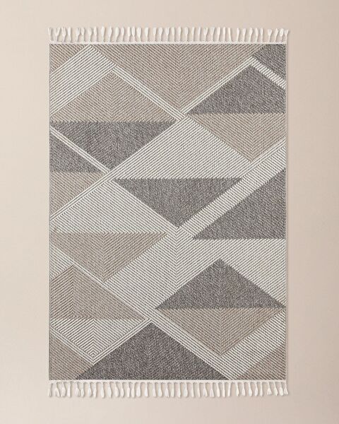 Grelot Fringed Carpet - Gray - 155x225 cm - 1