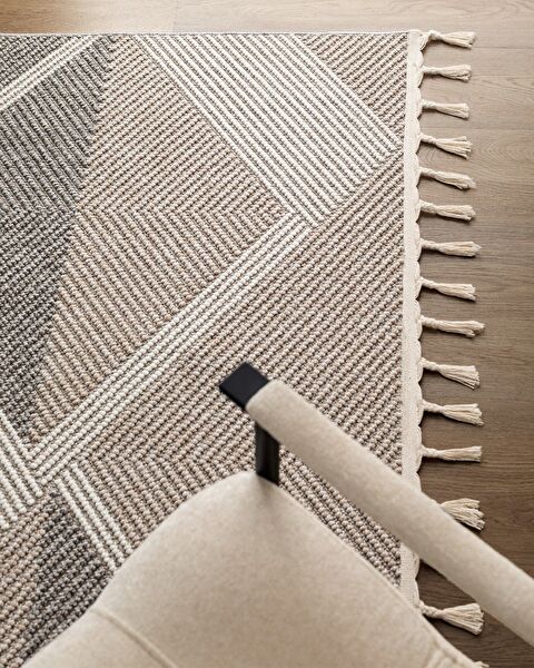 Grelot Fringed Carpet - Gray - 155x225 cm - 4