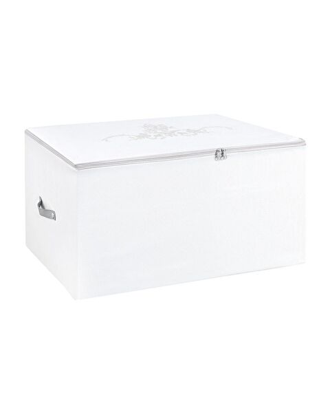 Flower Pattern Printed Saddle Bag - White - 64x41x35 cm - 1