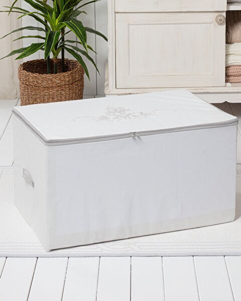 Flower Pattern Printed Saddle Bag - White - 64x41x35 cm - 0