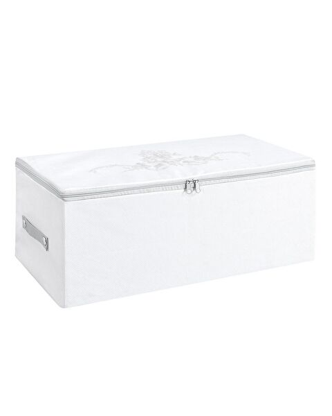 Flower Pattern Printed Saddlebag - White/Grey - 52x28x21 cm - 1