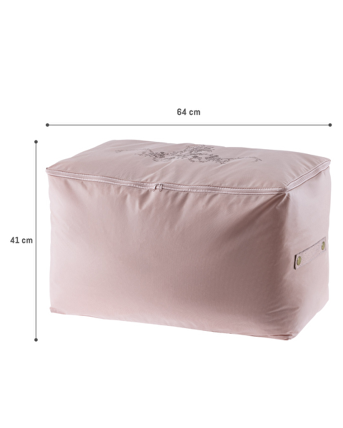 Flower Pattern Printed Saddlebag - Powder - 64x41x35 cm - 8