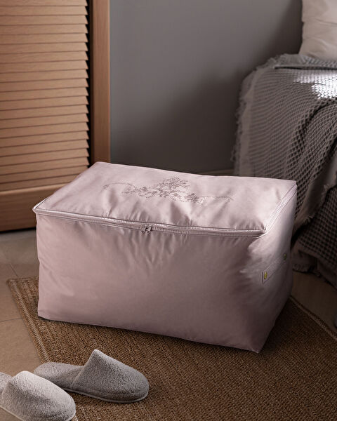 Flower Pattern Printed Saddlebag - Powder - 64x41x35 cm - 0