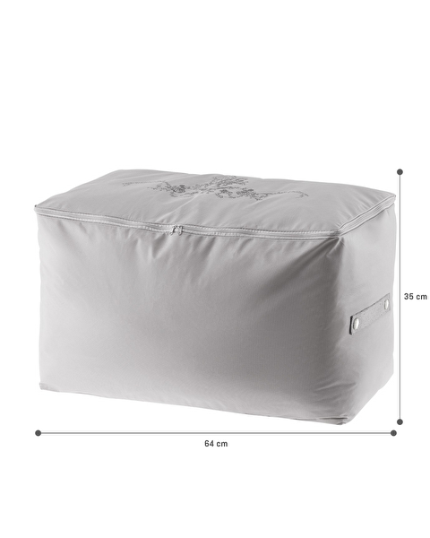 Flower Pattern Printed Saddlebag - Gray - 64x41x35 cm - 4