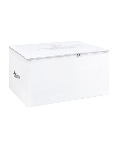 Flower Pattern Printed Saddle Bag - White/Grey - 64x41x35 cm - 1