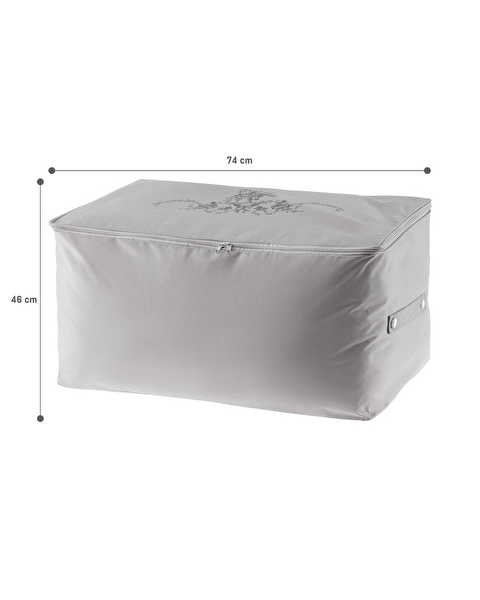 Flower Pattern Printed Saddlebag - Gray - 74x46x46 cm - 4