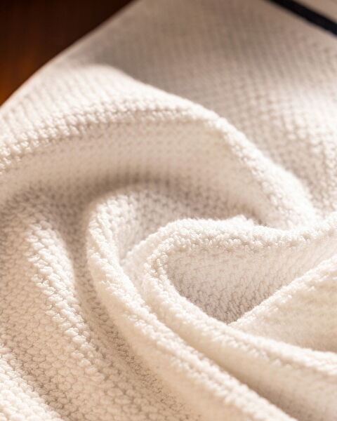 Cera 100% Cotton Hand Towel - White/Navy Blue - 2