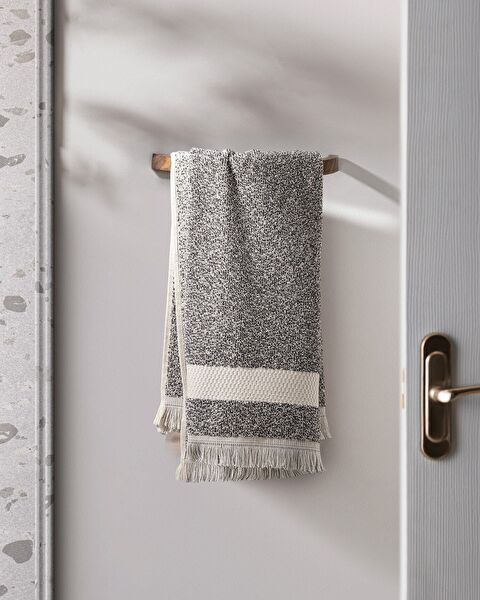 Brest 100% Cotton Yarn Dyed Face Towel - Anthracite - 50x85 cm - Natural Collection - 0