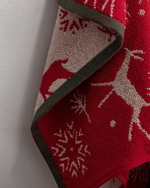 Hebert 100% Cotton Face Towel - Red - 2