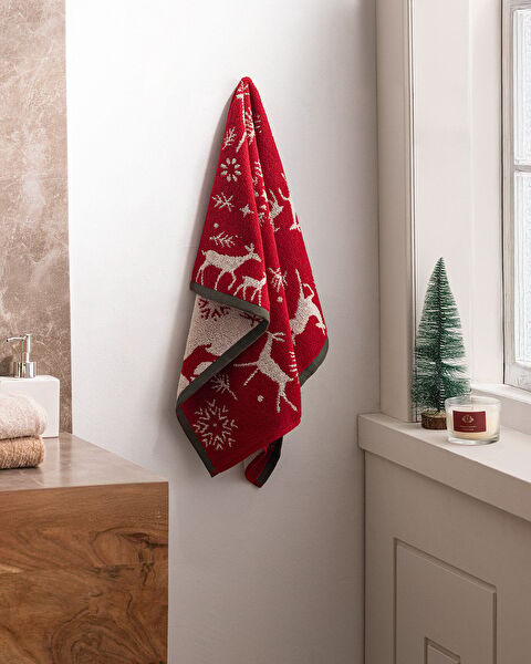 Hebert 100% Cotton Face Towel - Red - 0