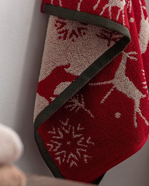 Hebert 100% Cotton Face Towel - Red - 1