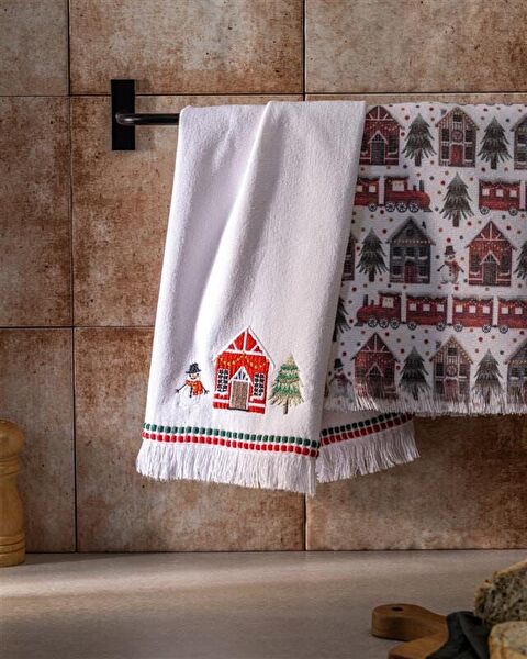 Yılbaşı Charmant Mutfak Havlu Seti - Beyaz - 0