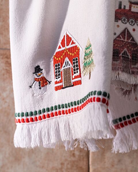 Yılbaşı Charmant Mutfak Havlu Seti - Beyaz - 1