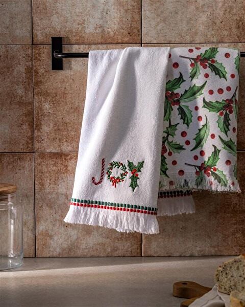 New Year's Joyle Kitchen Towel Set - White - 0