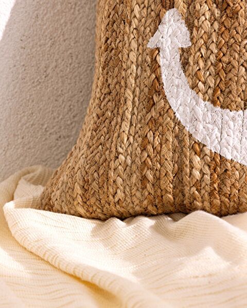 Housse de Coussin Versailles en Jute - Naturel - 50x50 cm - 2