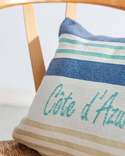 Housse de Coussin Ardoix - Bleu Marine/Beige - 33x50 cm - 1