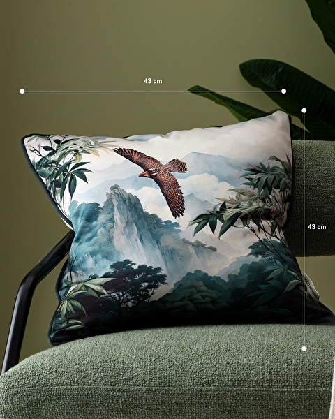 Aigle Throw Pillow Cover - Green - 43x43 cm - 4