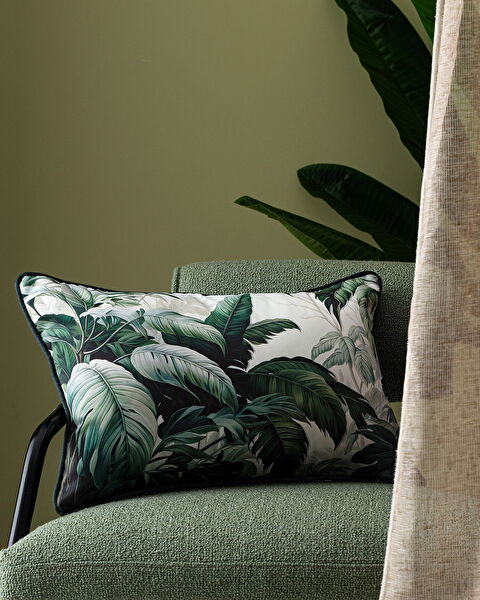 Feuilles Throw Pillow Cover - Green - 30x50 cm - 0