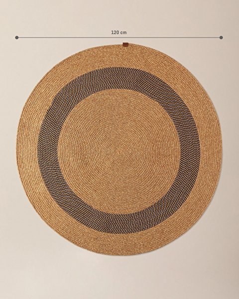 Alsace Round Rug - Natural/Black - 120 cm - 7