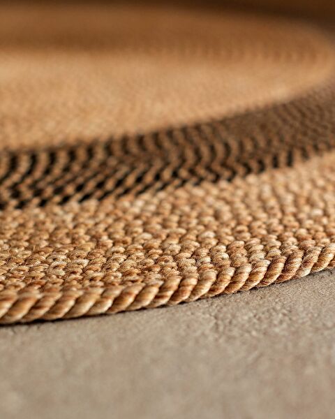 Alsace Round Rug - Natural/Black - 120 cm - 1