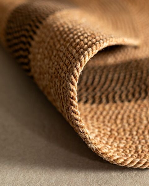 Alsace Round Rug - Natural/Black - 120 cm - 4