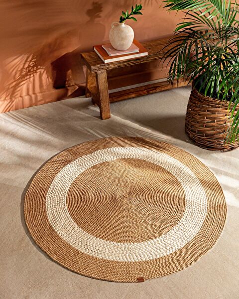 Alsace Round Rug - Natural/Cream - 120 cm - 0