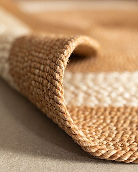 Alsace Round Rug - Natural/Cream - 120 cm - 4