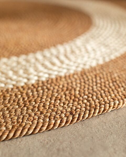 Alsace Round Rug - Natural/Cream - 120 cm - 3