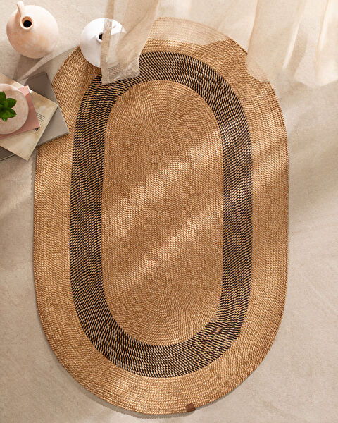 Alsace Oval Rug - Natural/Black - 90x150 cm - 0