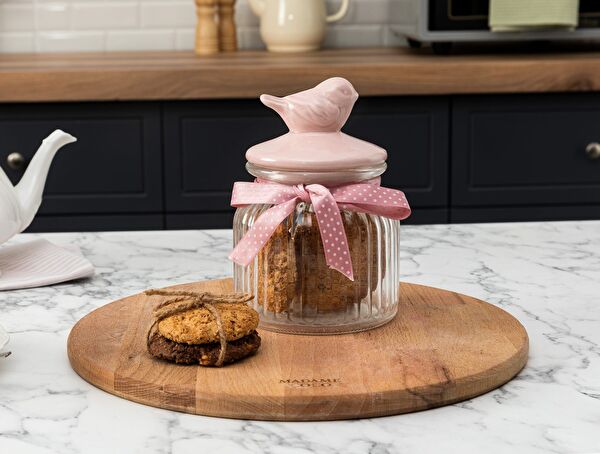 Kuşlu Kavanoz Silindir 650ml - 0