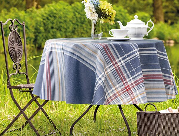 Farrant Pvc Masa Örtüsü - Lacivert - 140 cm - 0