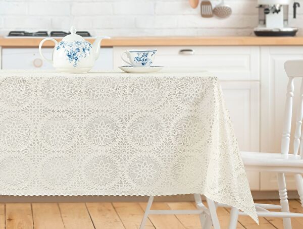 Anita PVC Tafelkleed - Ecru - 100x140 cm - 0