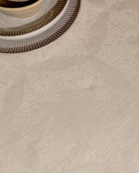 Lavinia Masa Örtüsü - Ekru - 160x300 cm - 2