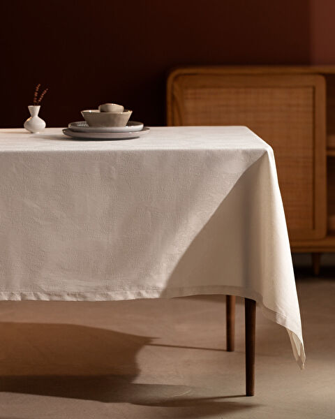 Lavinia Masa Örtüsü - Ekru - 160x300 cm - 0