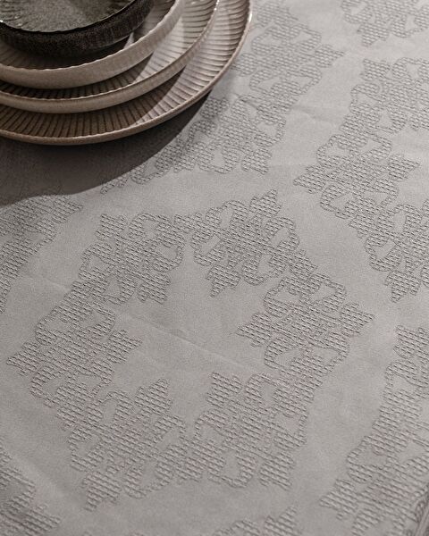 Lavinia Masa Örtüsü - Gri - 160x300 cm - 2