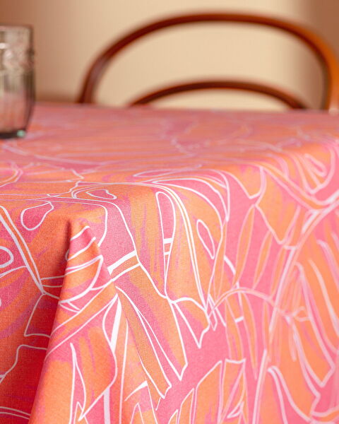 Grenoble Masa Örtüsü - 160x160 cm - Pembe - 3