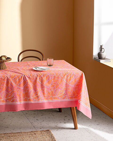Grenoble Masa Örtüsü - 160x160 cm - Pembe - 0