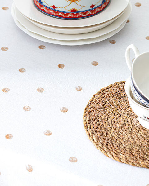 Nappe Asonne - 150x150 cm - Blanc/Bleu Marine - 4