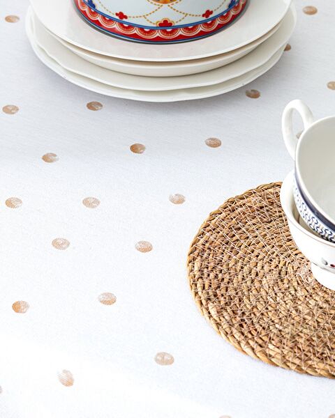 Asonne Masa Örtüsü - 150x250 cm - Beyaz/Lacivert - 4