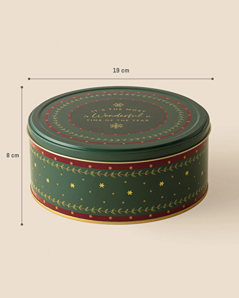 Linda Round Metal Box - Medium Size - Green - 8