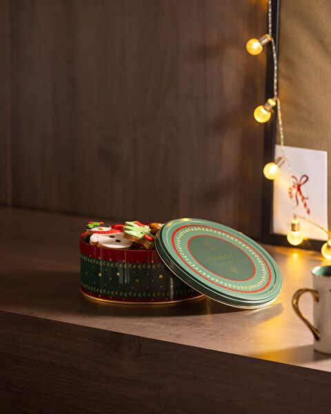 Linda Round Metal Box - Medium Size - Green - 4