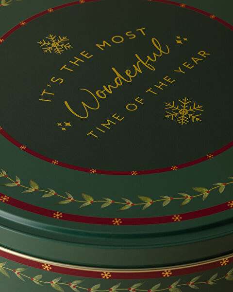 Linda Round Metal Box - Medium Size - Green - 7