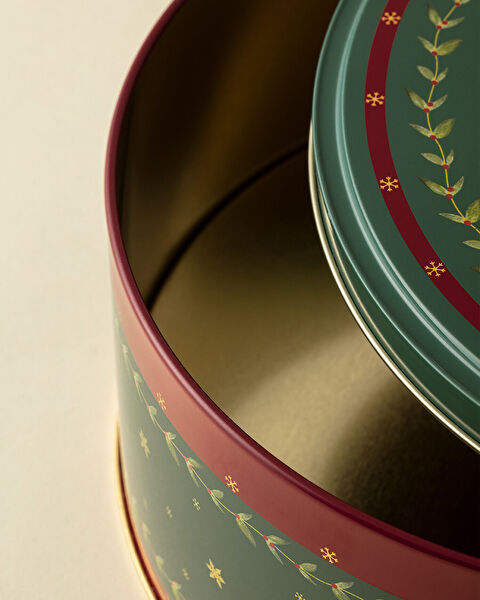 Linda Round Metal Box - Medium Size - Green - 3