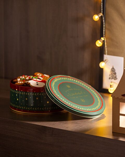 Linda Round Metal Box - Large Size - Green - 0