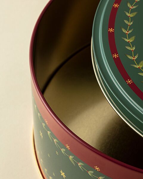 Linda Round Metal Box - Large Size - Green - 6