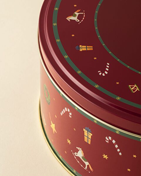 Bonni Round Metal Box - Large Size - Red - 6