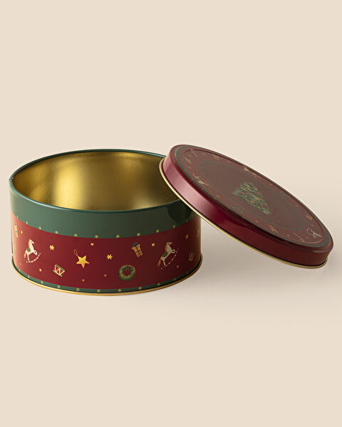 Bonni Round Metal Box - Large Size - Red - 5